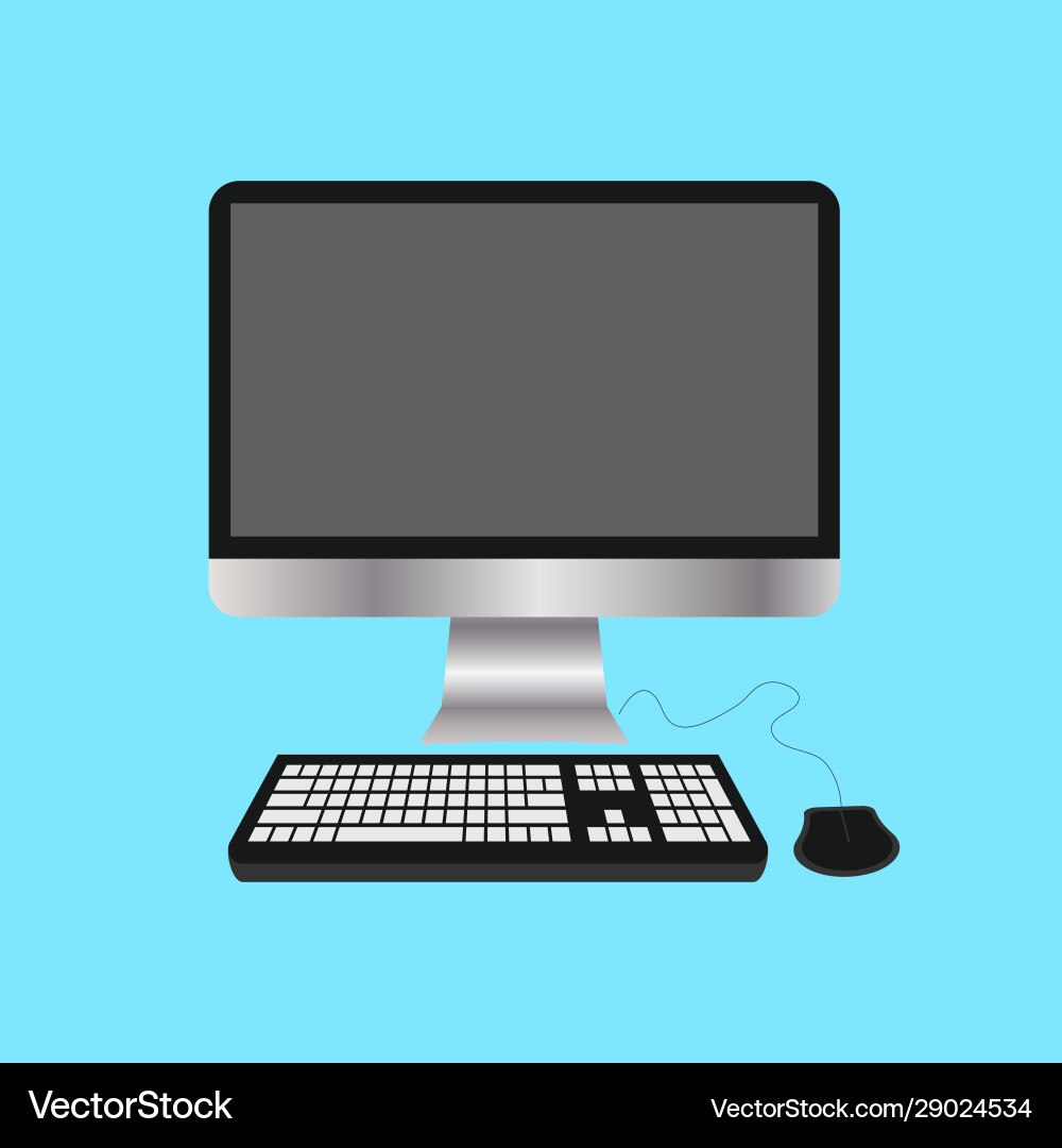 Computer keyboard mouse with blue background vector image
