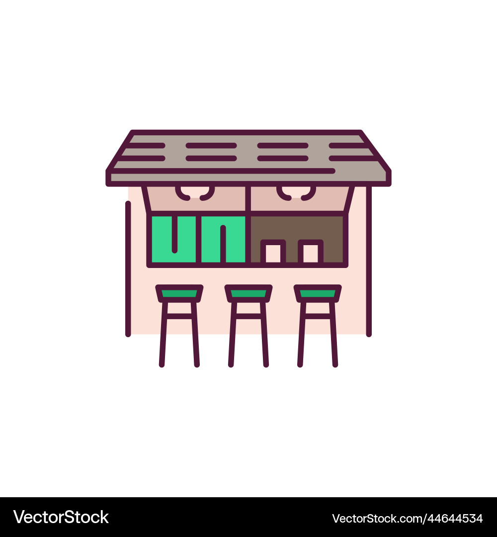 Deck bars color line icon pictogram for web page vector image