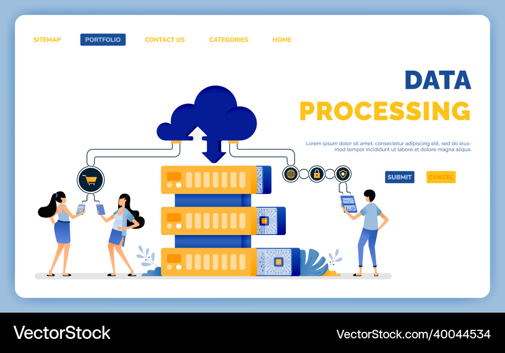 Design of gradual processing data in database Design of gradual processing data in database vector image