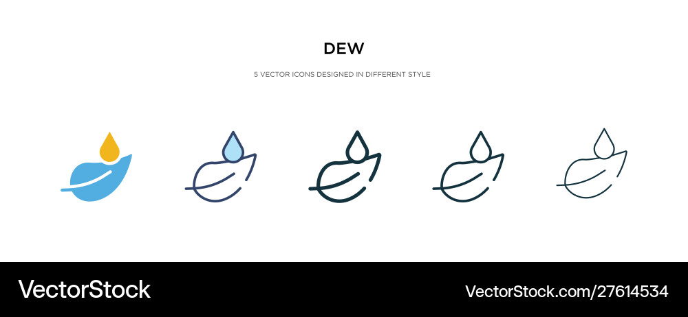 Dew icon in different style two colored Dew icon in different style two colored vector image