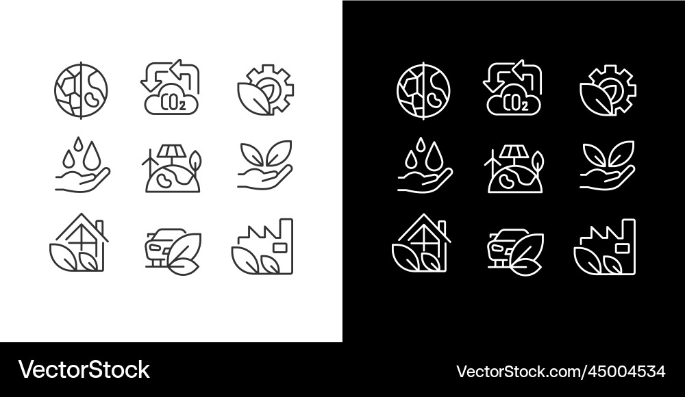 Ecology protection program pixel perfect linear Vector Image