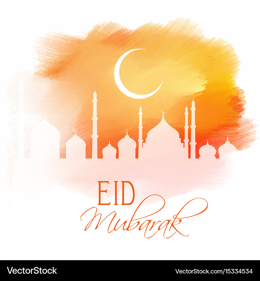 Eid Watercolor Texture Vector Image