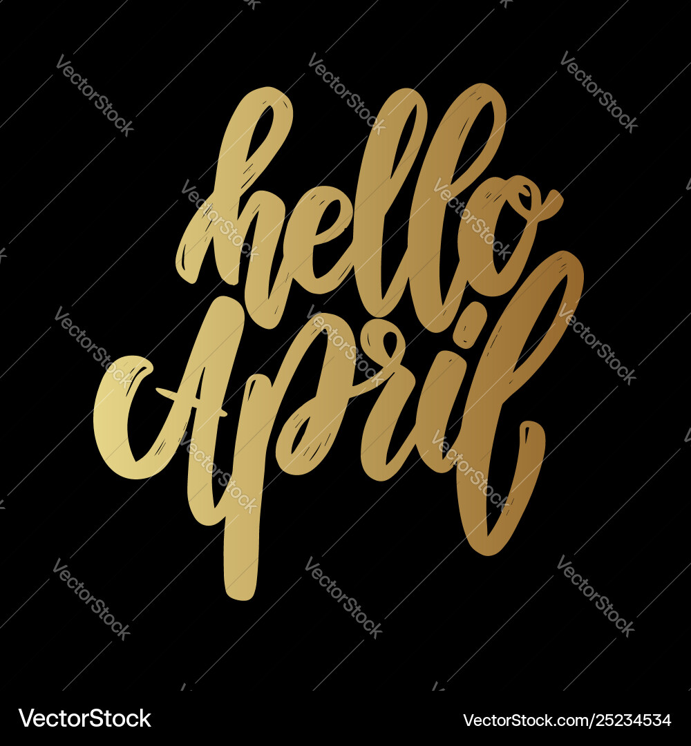 Elegant April Lettering Vector Image