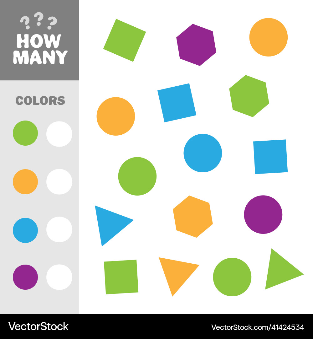 How many counting game with simple geometric How many counting game with simple geometric vector image