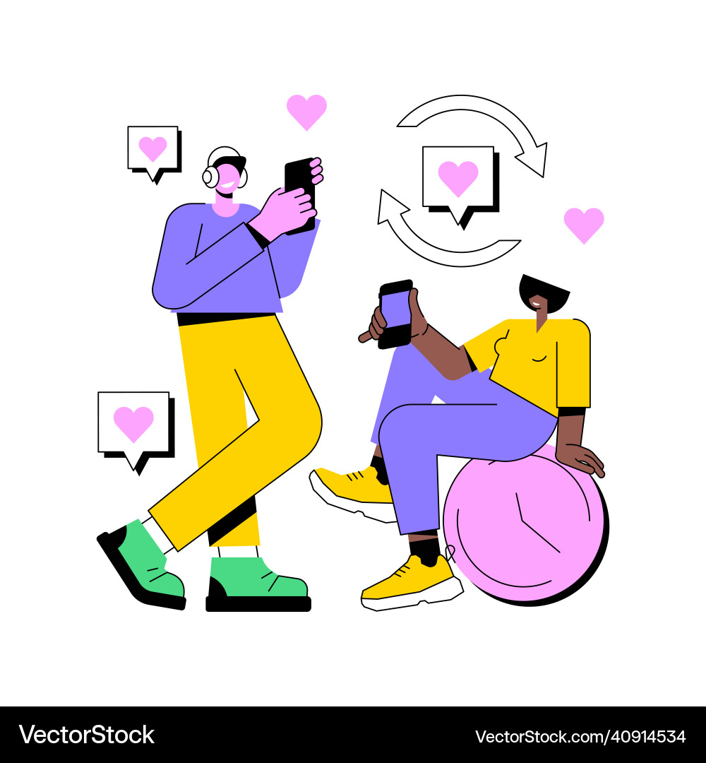 Mindlessly scrolling abstract concept Vector Image