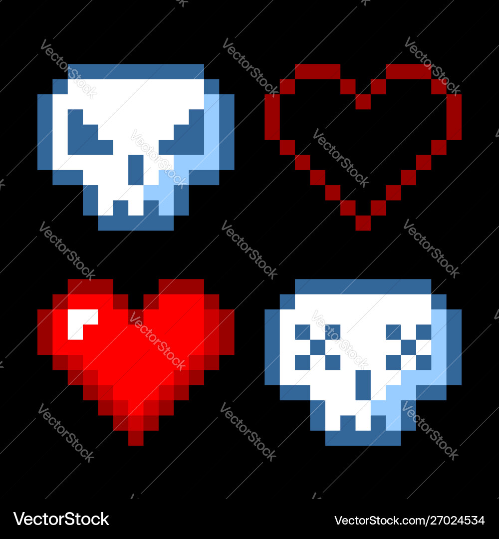Minimalistische Pixel Kunstobjekte einstellen Minimalistische Pixel Kunstobjekte einstellen vektorbild