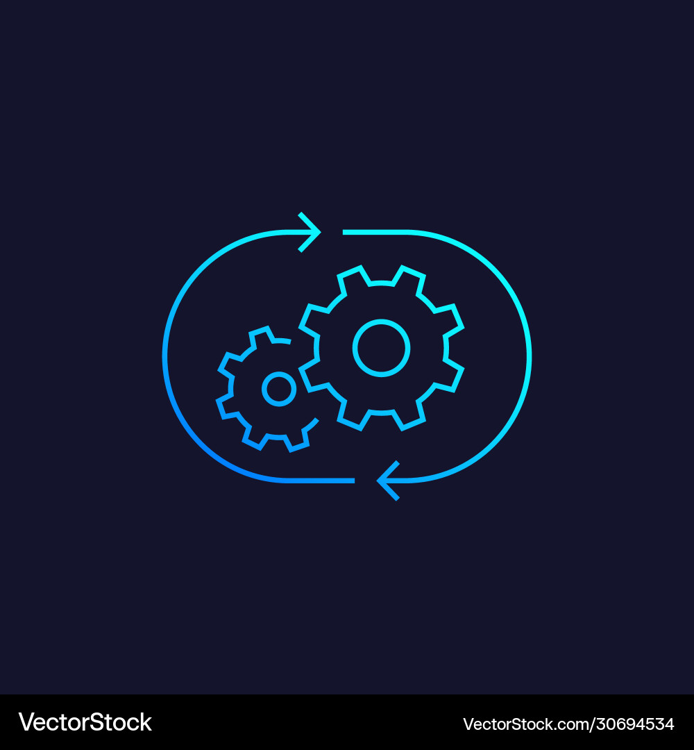 Optimization process operations icon line Optimization process operations icon line vector image