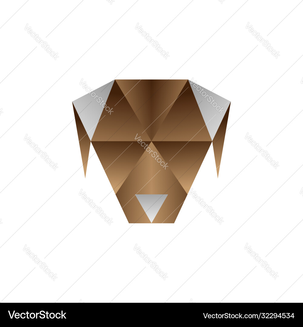 Origami dog colorful design template Vector Image