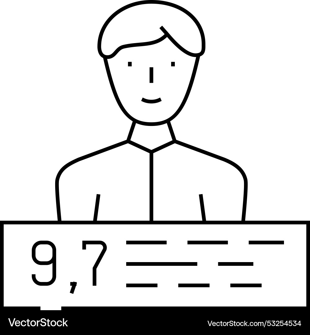 Personal rating line icon Personal rating line icon vector image