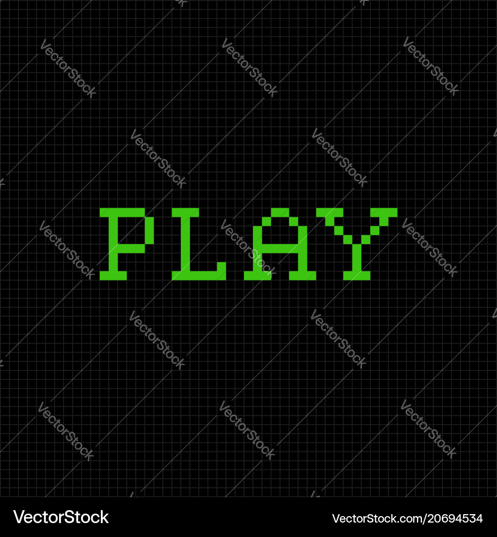 Play pixel text message art font Vector Image