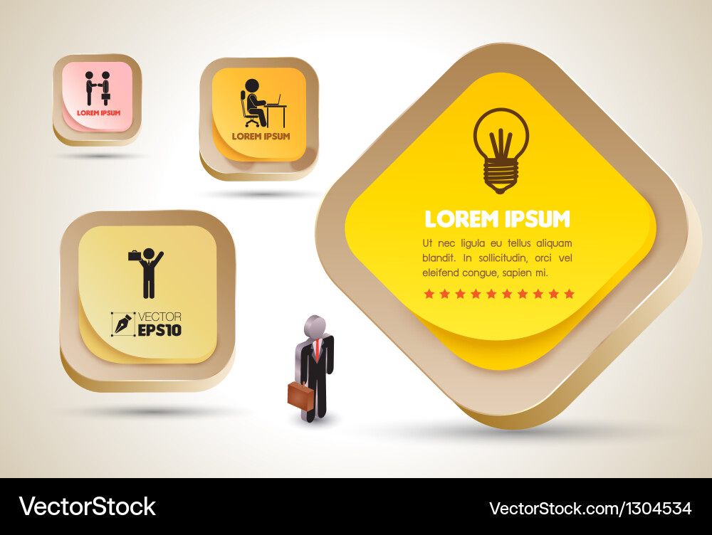 Rectangle 3d style vector image