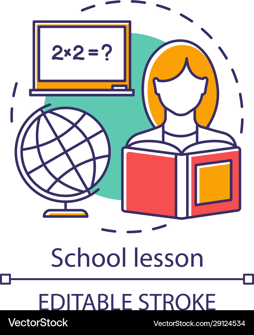 School lesson learning process concept icon School lesson learning process concept icon vector image