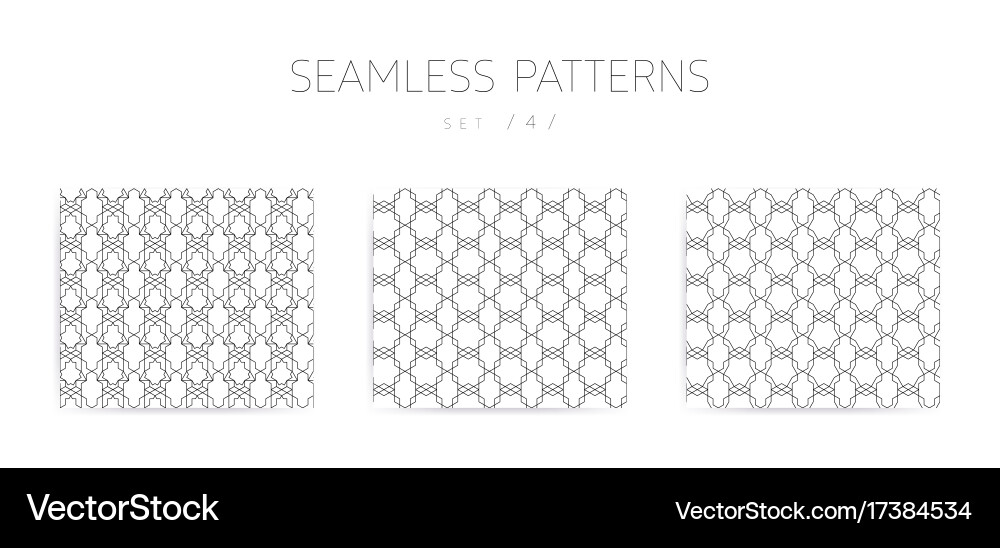 Seamless geometric patterns collection vector image