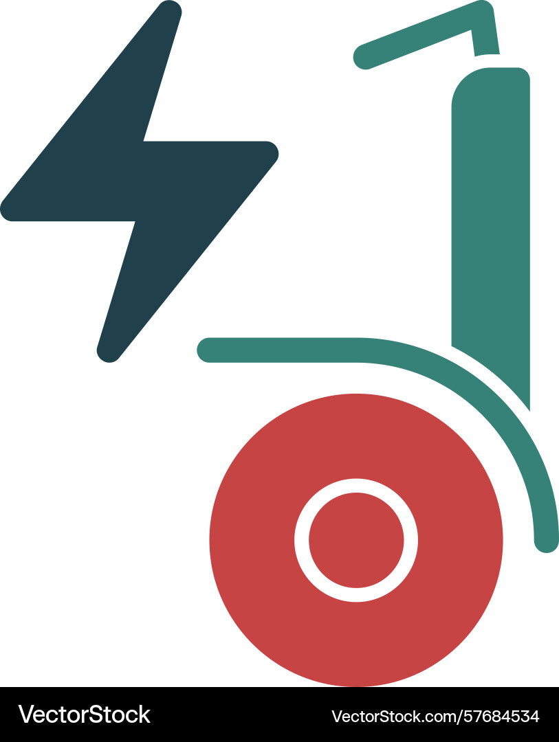 Segway with handle glyph multi color icon Vector Image