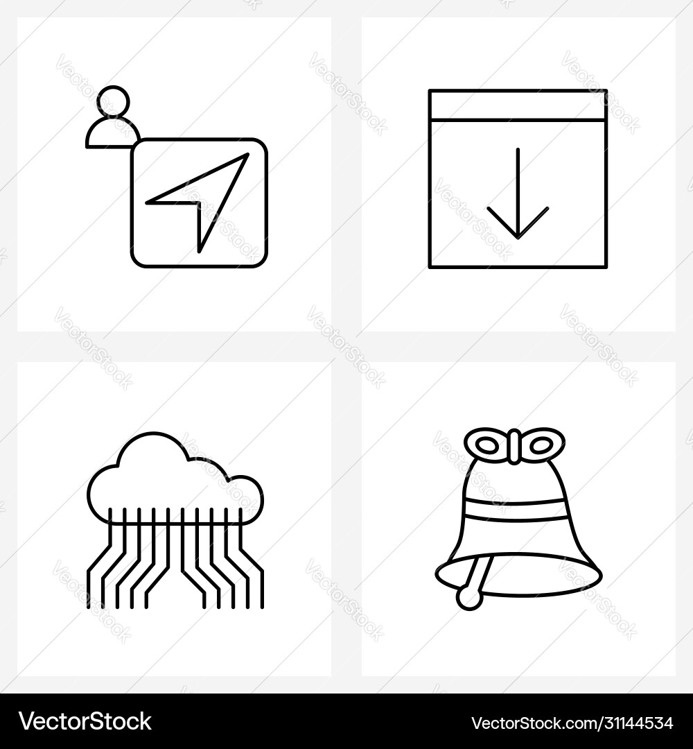 Set 4 ui icons and symbols for arrow cloud vector image