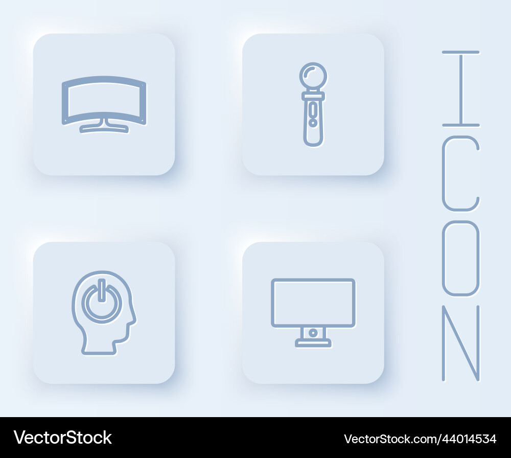 Set line computer monitor vr controller game Set line computer monitor vr controller game Vector Image