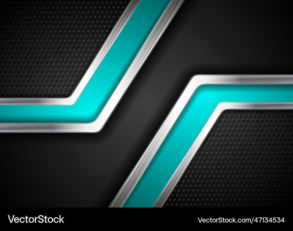 Technology cyan blue and black background vector image