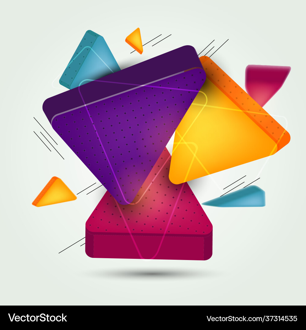 3d colorful abstract triangle elements design vector image