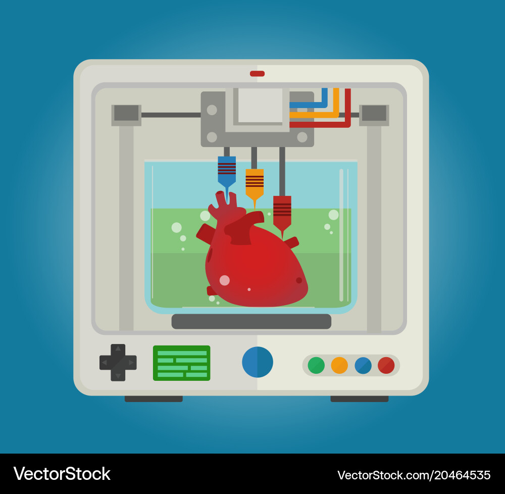 3d printer to print three-dimensional models Vector Image
