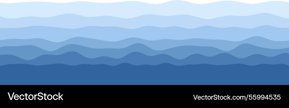 Abstract blue wave pattern with gradient ocean Vector Image