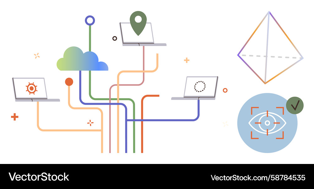 Collaborative data network with cloud connectivity Collaborative data network with cloud connectivity Vector Image