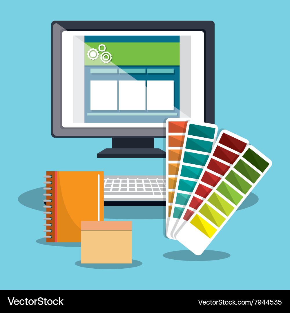 Computer web design Vector Image