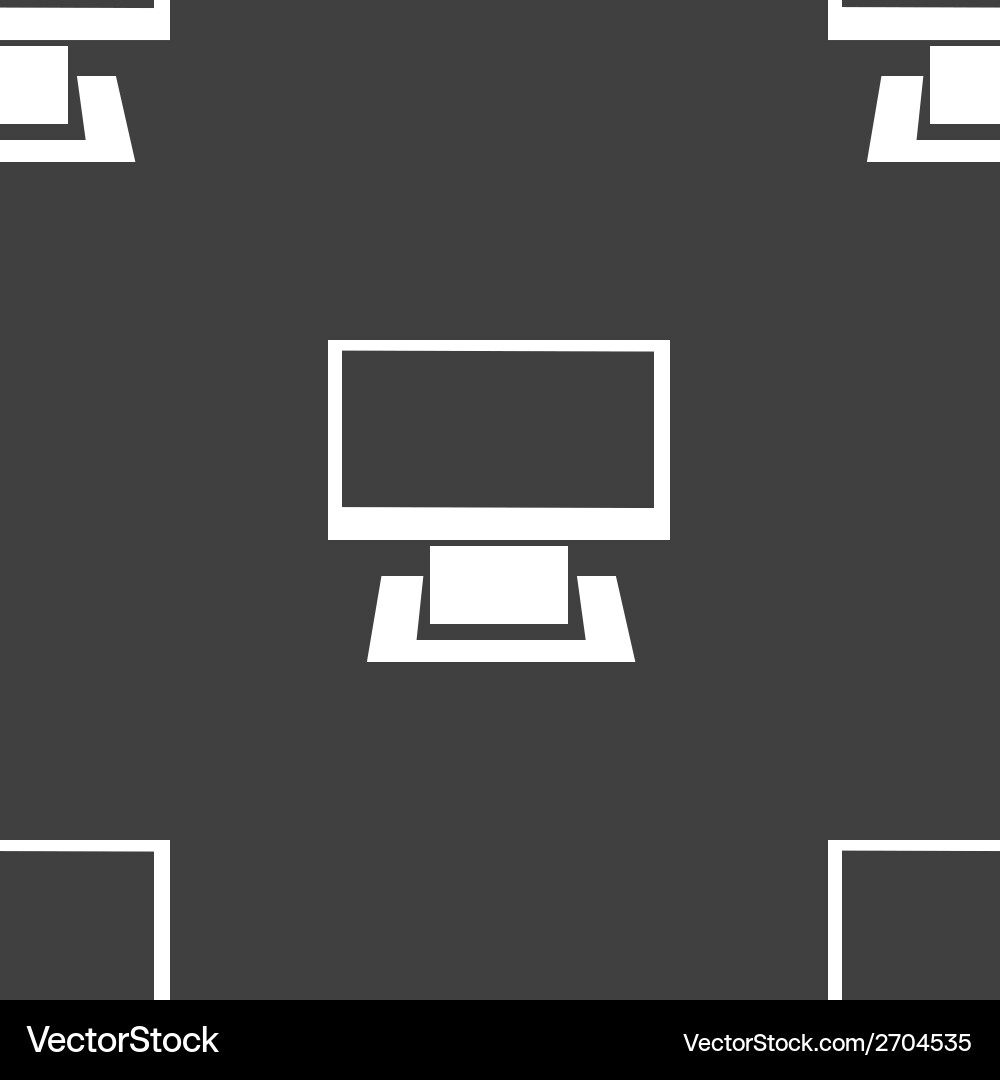 Computer web icon flat design seamless gray Vector Image