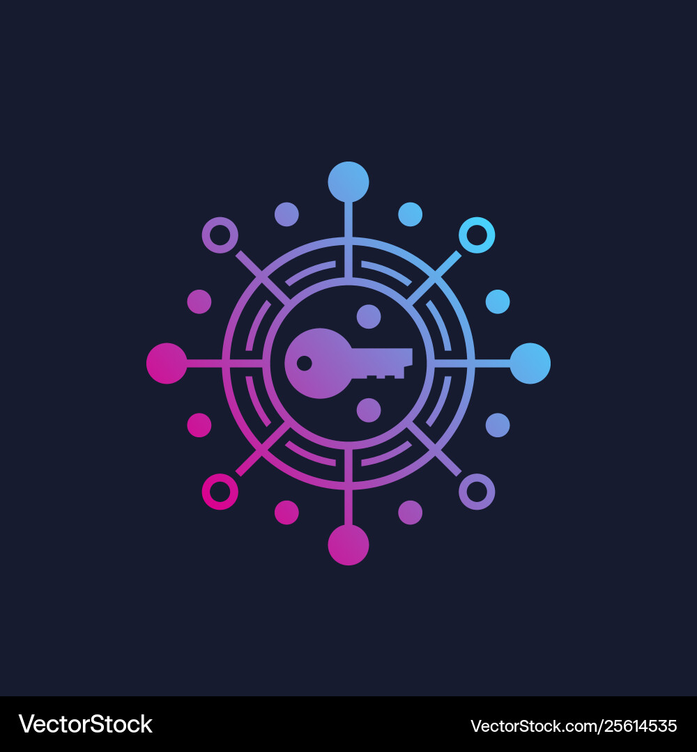 Encryption and network security vector image