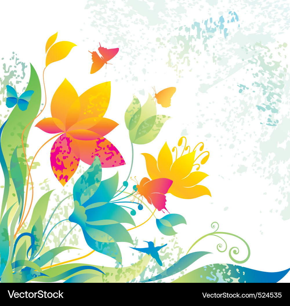 Floral Butterfly Background vector image