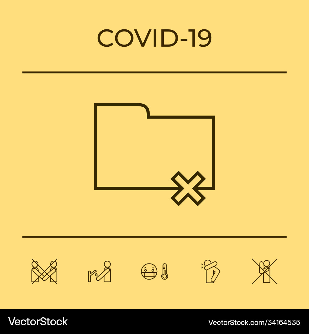 Folder delete or remove - line icon vector image