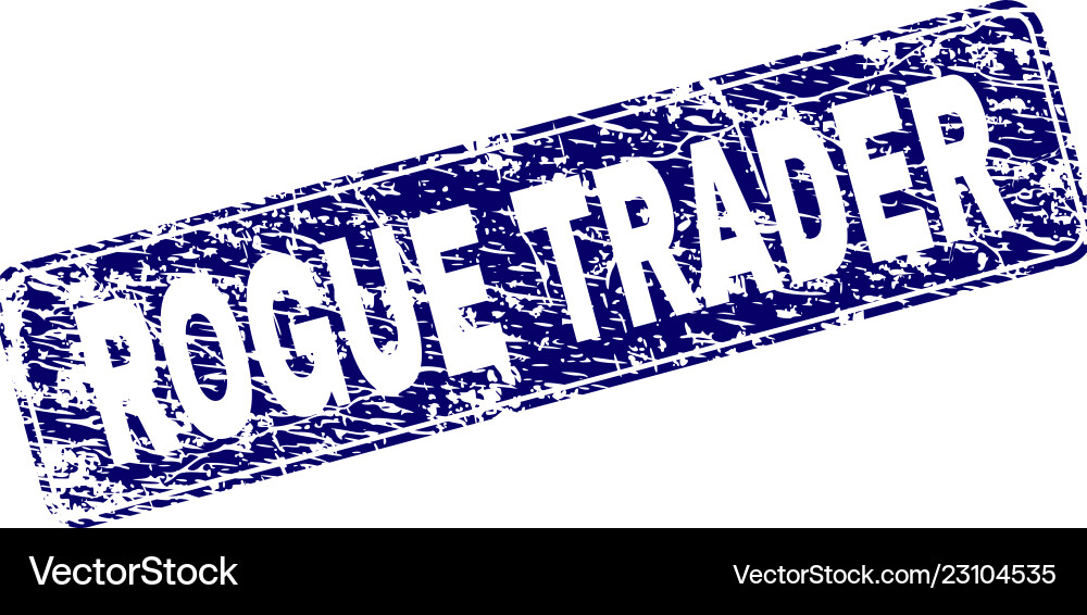 Grunge rogue trader framed rounded rectangle stamp vector image