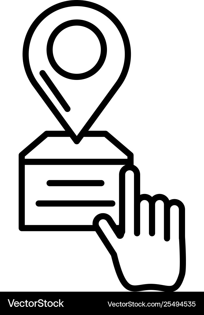 Hand with pin pointer location vector image