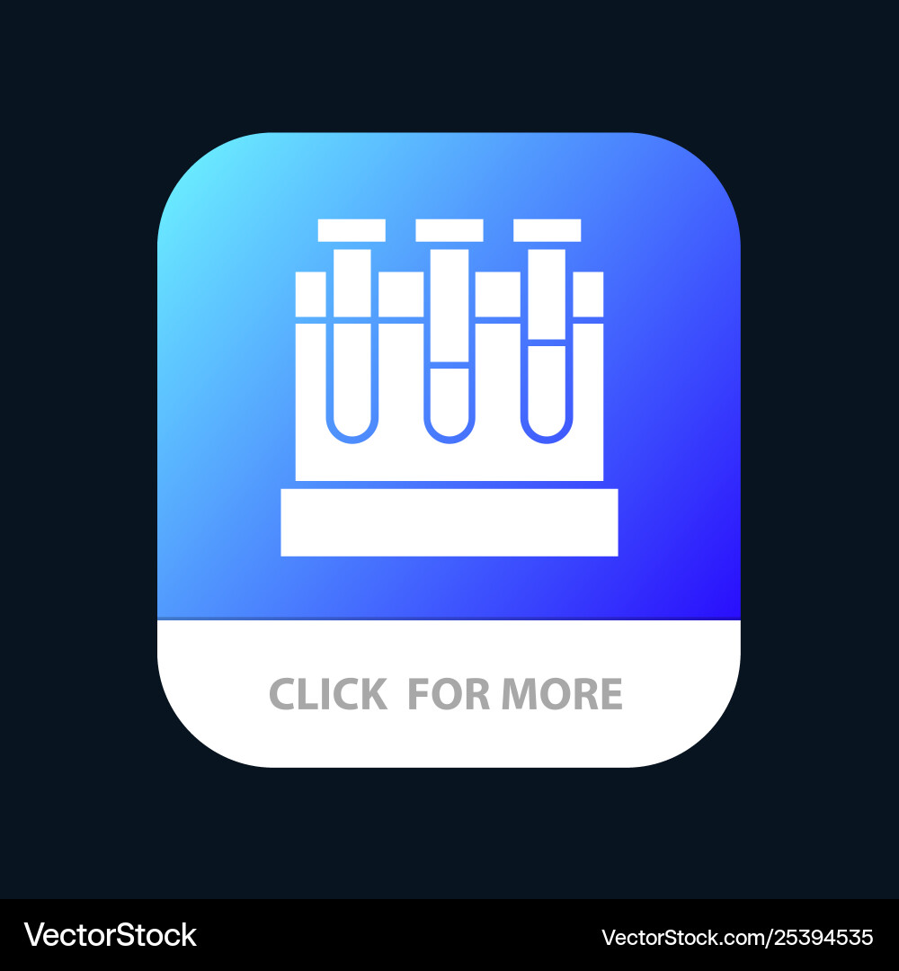 Lab tubs test education mobile app button android Vector Image