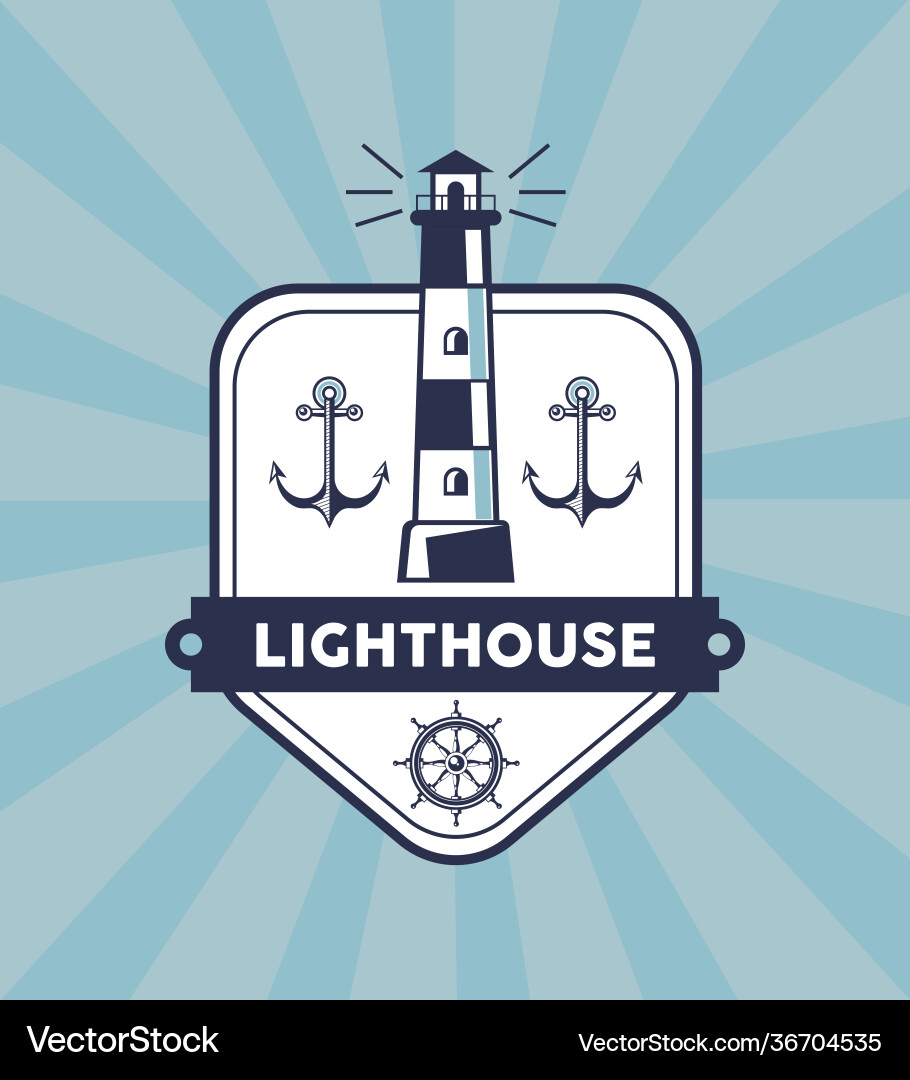Lighthouse and anchors Vector Image
