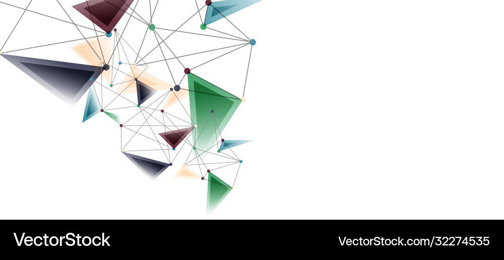 Line points connections triangular technology Vector Image