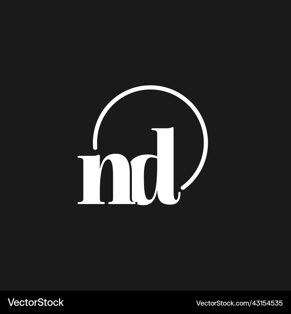 Nd logo initials monogram with circular lines Nd logo initials monogram with circular lines Vector Image