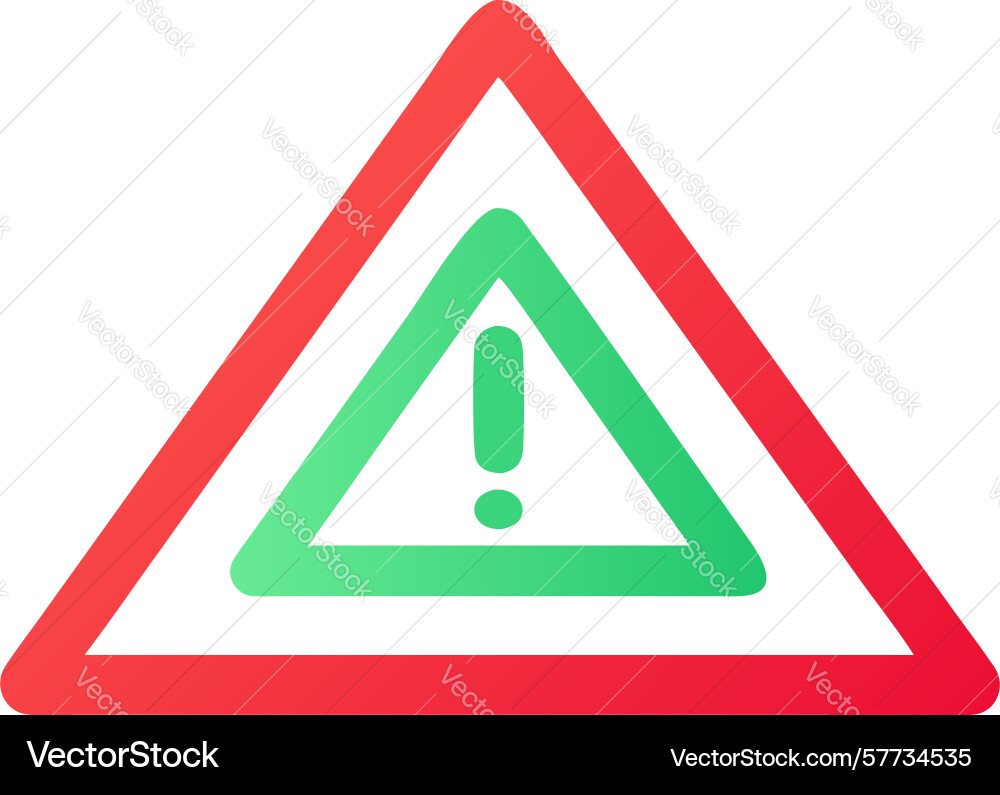 Red warning triangle with exclamation mark design Vector Image