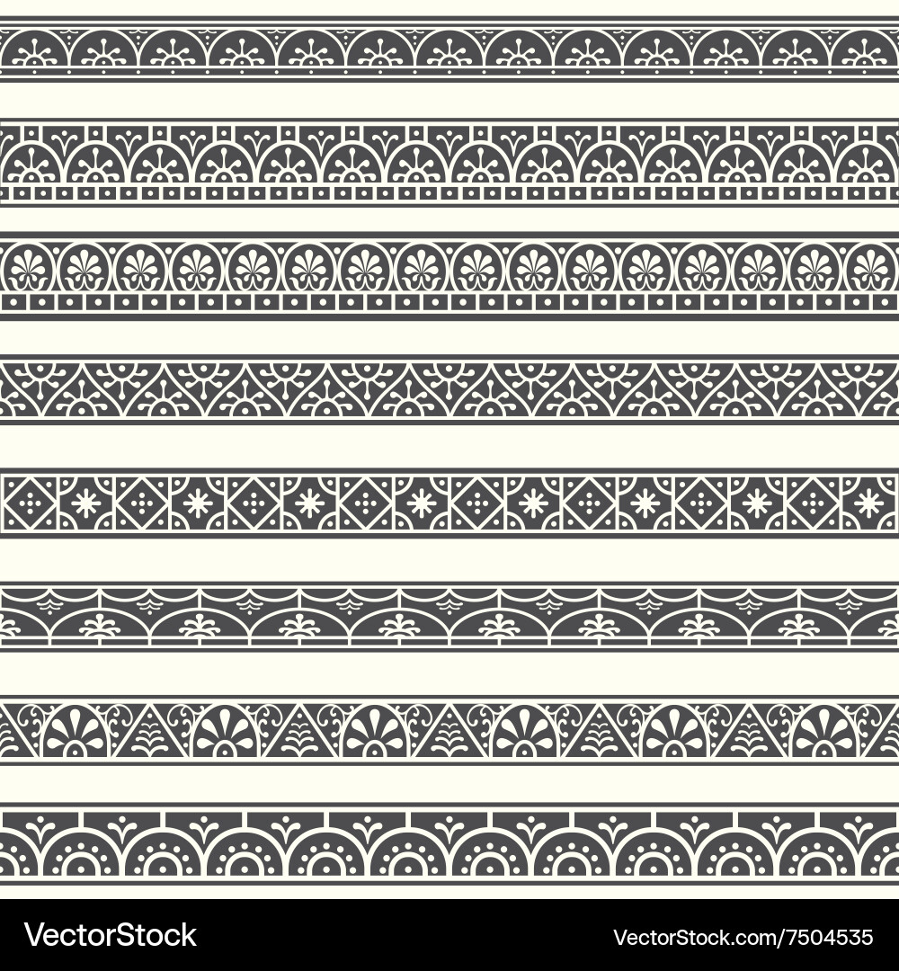 Roman Border Patterns - Classical Style vector image