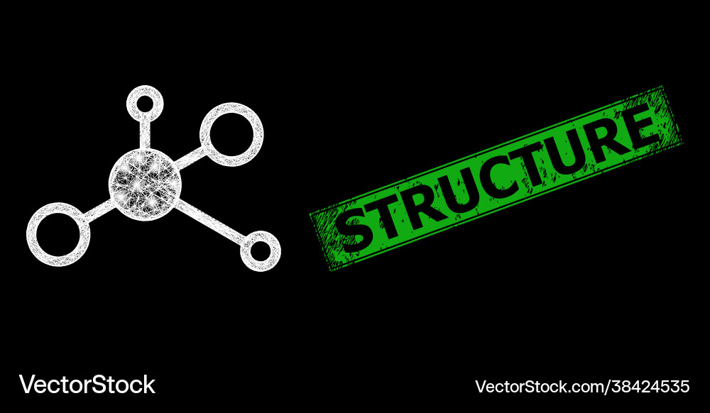 Rubber structure badge and network central hub web Rubber structure badge and network central hub web vector image