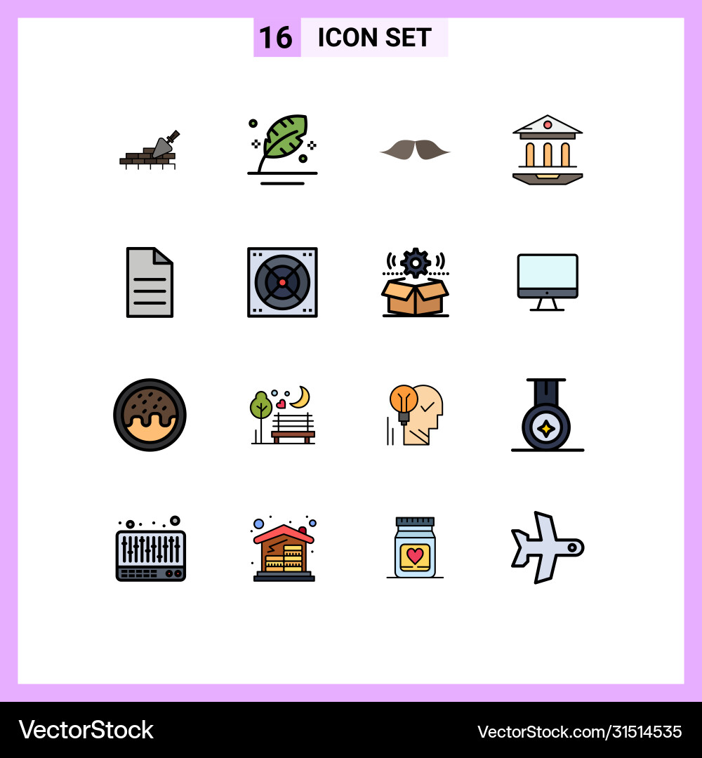 Set 16 modern ui icons symbols signs Vector Image