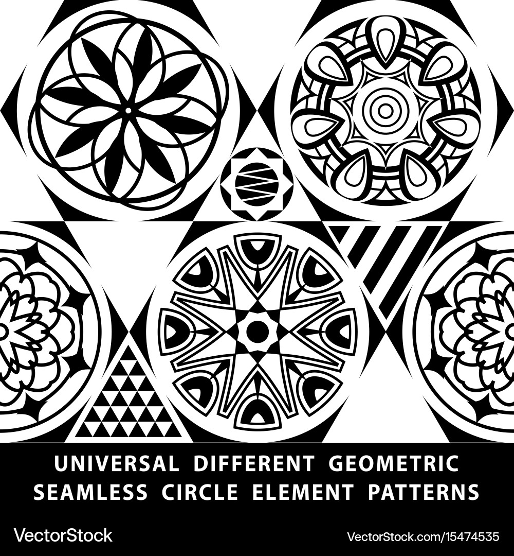 Universal different seamless patterns tiling Vector Image