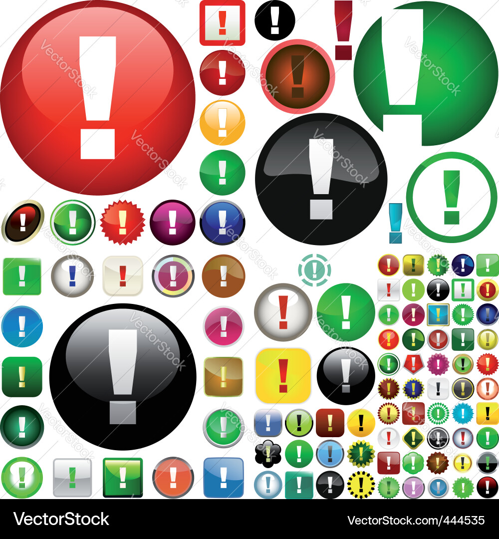 Warning & Alert Buttons vector image