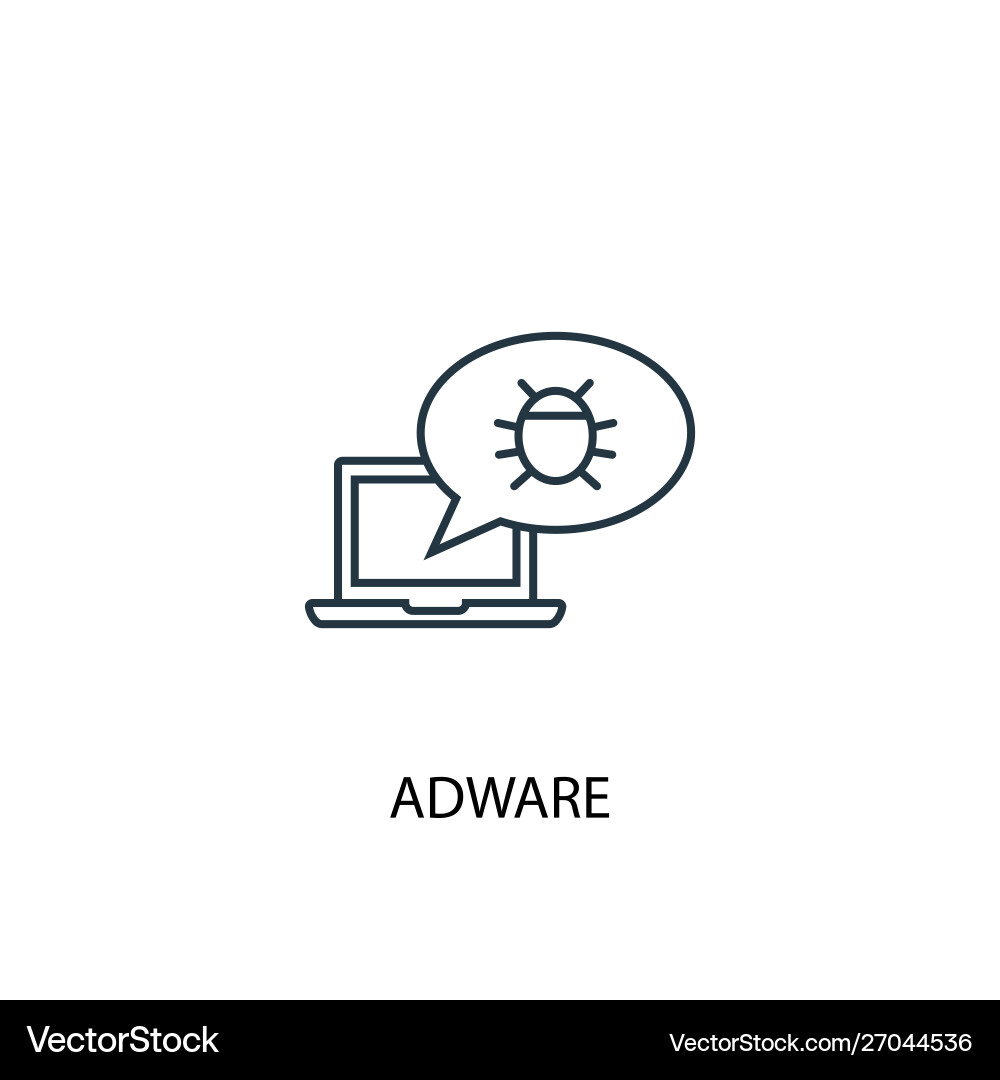 Adware concept line icon simple element vector image