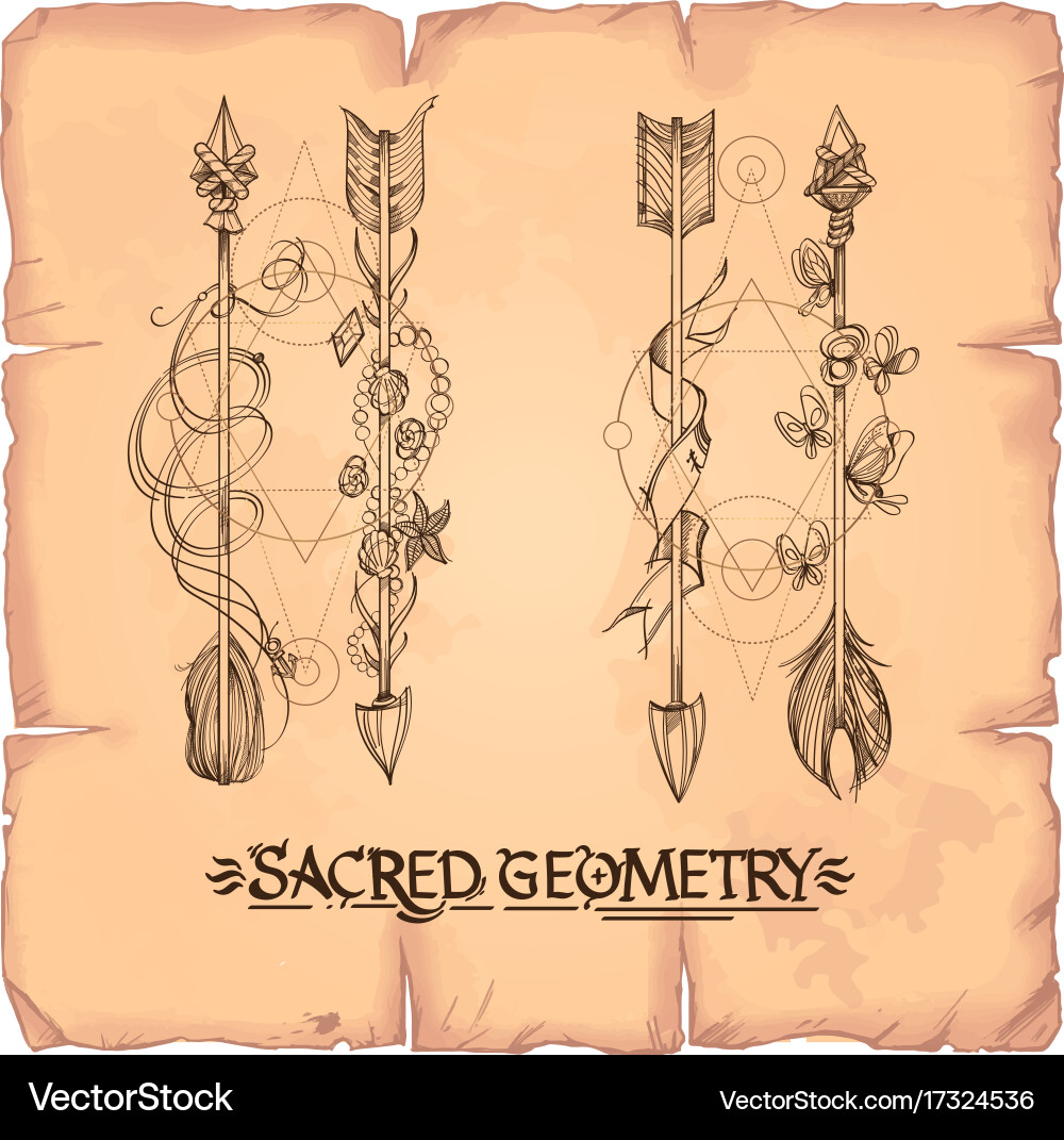 Arrows a set of elements in the style boho vector image