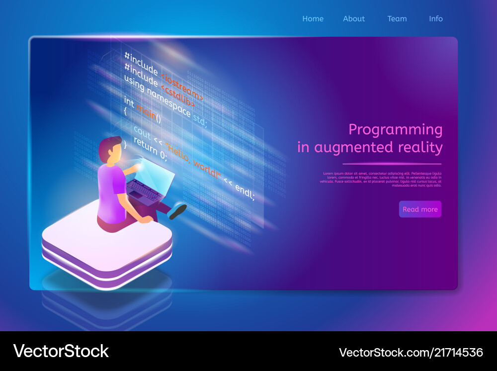 Augmented Reality Programming Web Banner vector image