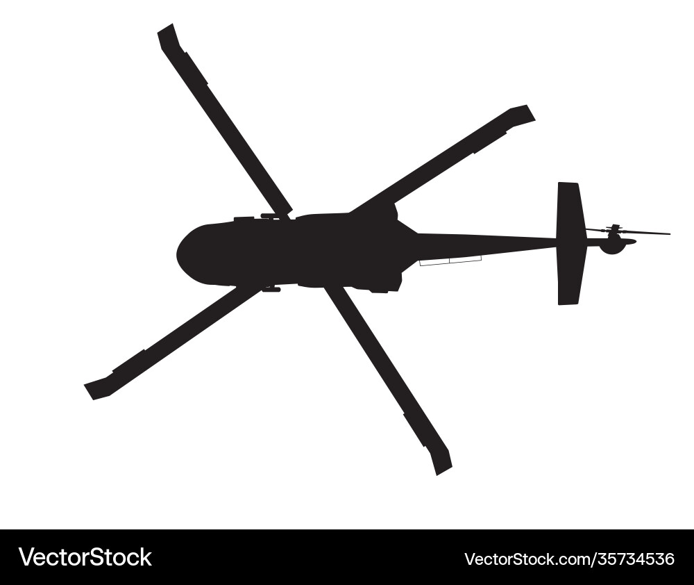 Black hawk helicopter silhouette vector image