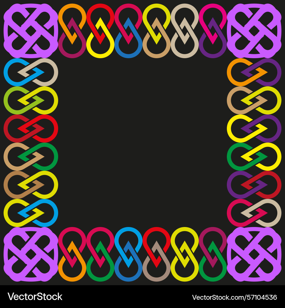 Colorful chain border abstract linked shape Colorful chain border abstract linked shape vector image