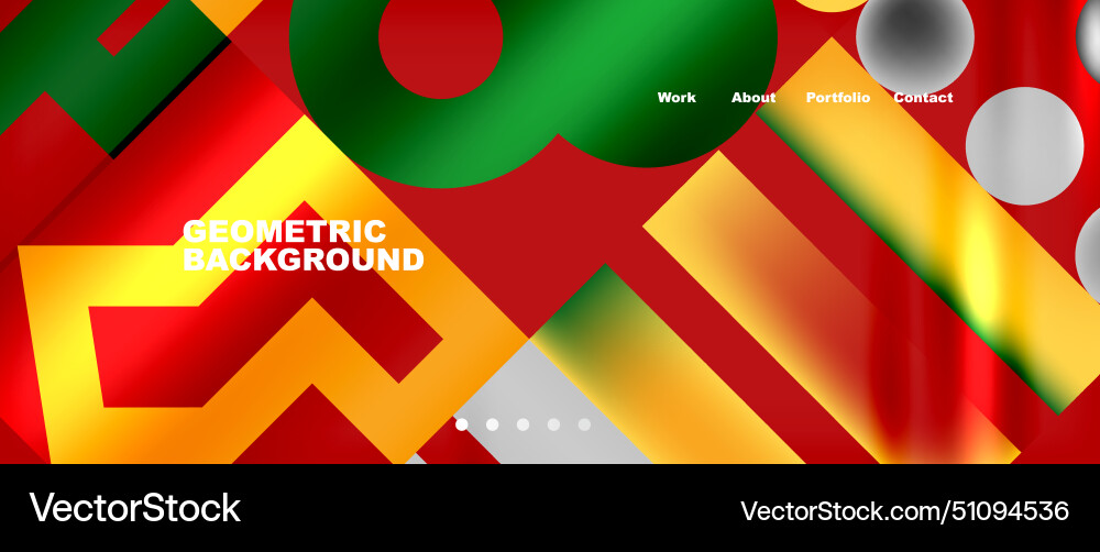 Colorful geometric background with red yellow Vector Image