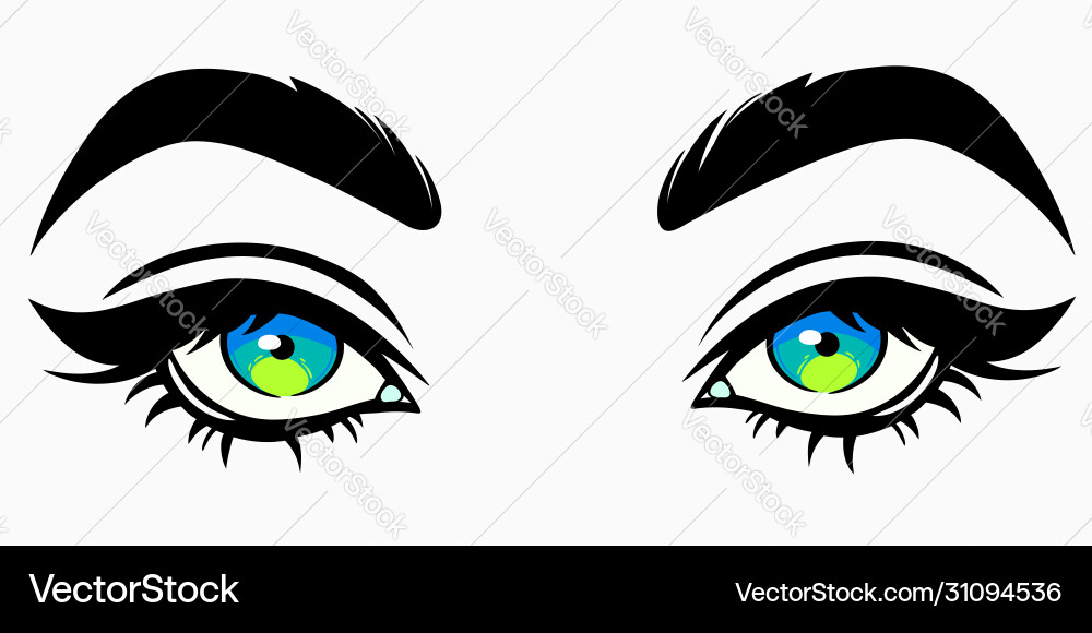 Cute Cartoon Female Eyes Vector Image