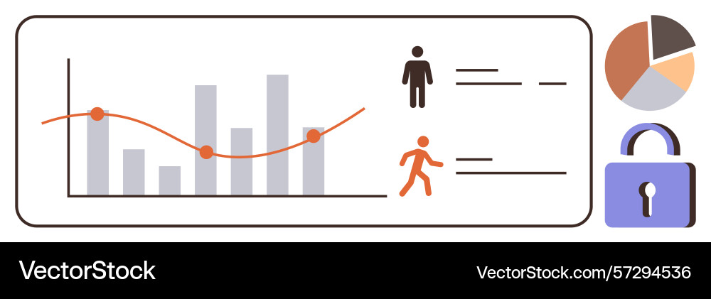 Data analytics dashboard with graph user profiles Data analytics dashboard with graph user profiles vector image